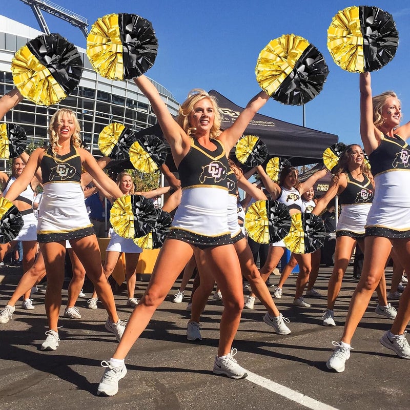 HOLENGS 4Pcs Upgraded 12inch Metallic Cheerleading Pom Poms, Cheerleader Pompoms Cheer Poms for Kids Adults, Cheering Squad Pompoms for School Sports Games Dance Party - Image 5
